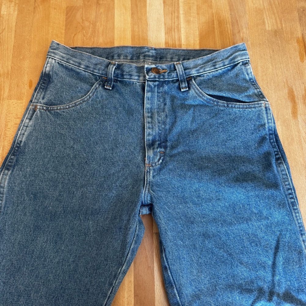 RUSTLER by Wrangler Men's Classic Cut Straight Leg Blue Denim Jeans 32 x 30 - Picture 13 of 13
